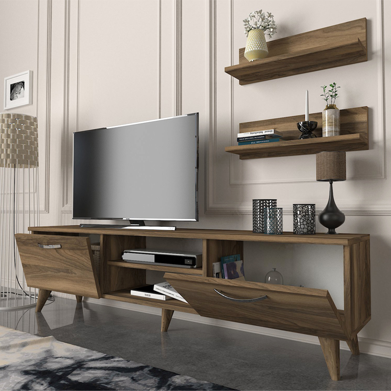 Έπιπλο τηλεόρασης Colin Megapap χρώμα καρυδί 150x29,5x40,6εκ. - Image 2