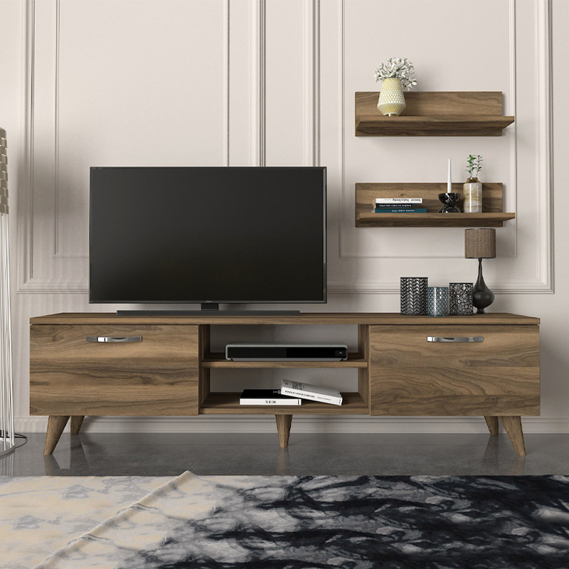 Έπιπλο τηλεόρασης Colin Megapap χρώμα καρυδί 150x29,5x40,6εκ. - Image 3