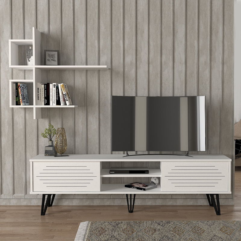 Σύνθεση τηλεόρασης Salerno Megapap χρώμα λευκό 180x35x51εκ. - Image 3