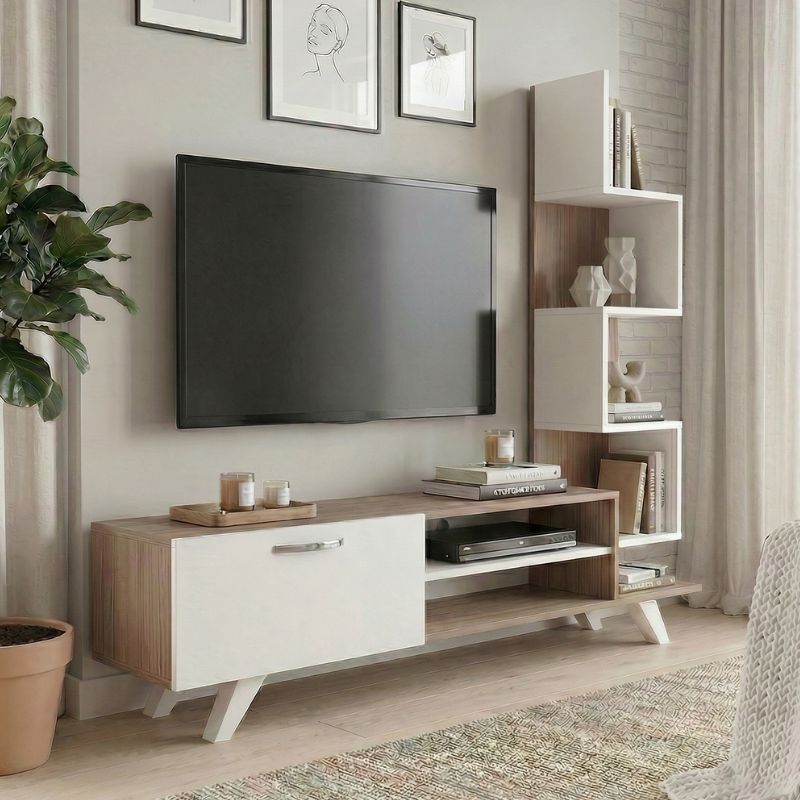 Έπιπλο τηλεόρασης Ceren Megapap χρώμα λευκό – cordoba 149,5x31x131,6εκ.