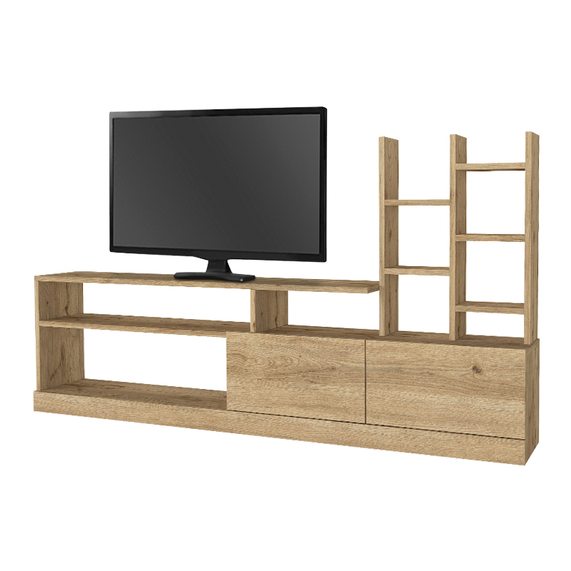 Σύνθεση τηλεόρασης Pesaro Megapap χρώμα sepet oak 165x25x91,3εκ. - Image 5