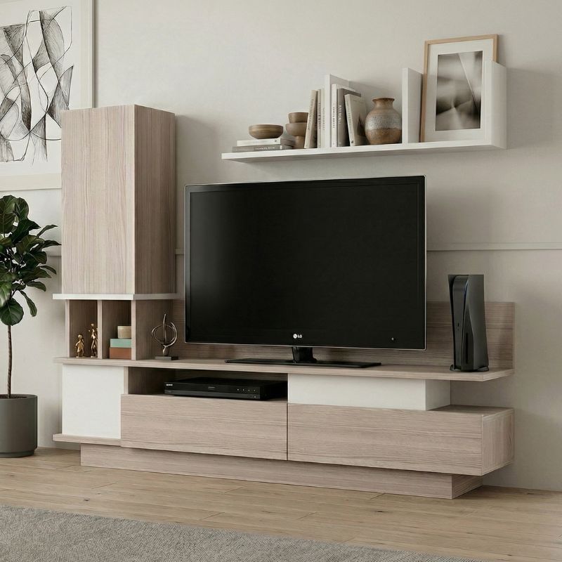 Σύνθεση τηλεόρασης Almeria Megapap χρώμα λευκό – cordoba 149×29,5×117εκ.