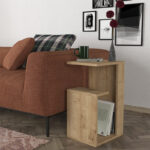 Τραπεζάκι βοηθητικό Rosana Megapap χρώμα sapphire oak 35×29,5×60εκ.