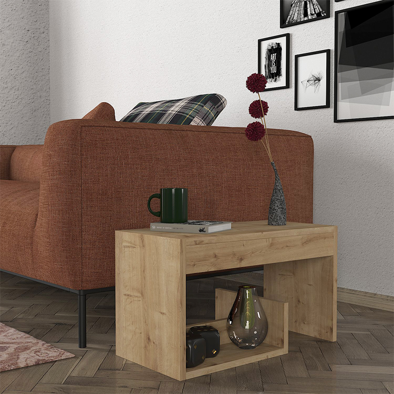Τραπεζάκι βοηθητικό Rosana Megapap χρώμα sapphire oak 35x29,5x60εκ. - Image 2