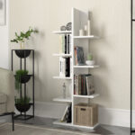 Βιβλιοθήκη Tree Megapap χρώμα λευκό 45×21,4×121,8εκ.