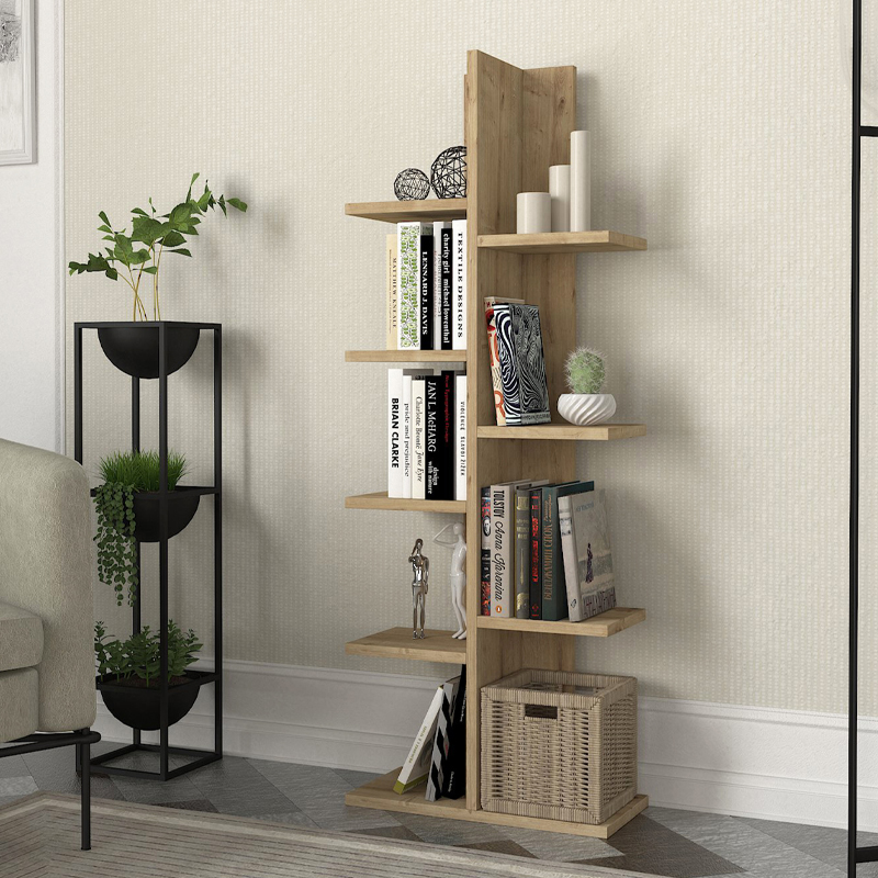 Βιβλιοθήκη Tree Megapap χρώμα sapphire oak 45×21,4×121,8εκ.