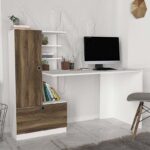 Γραφείο εργασίας Domingo Megapap χρώμα λευκό – καρυδί 149,5x60x120εκ.