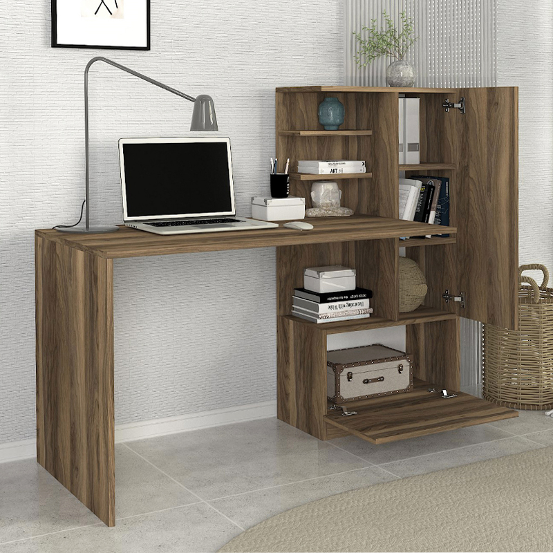 Γραφείο εργασίας Merino Megapap χρώμα καρυδί 149,5x61,8x120εκ. - Image 2