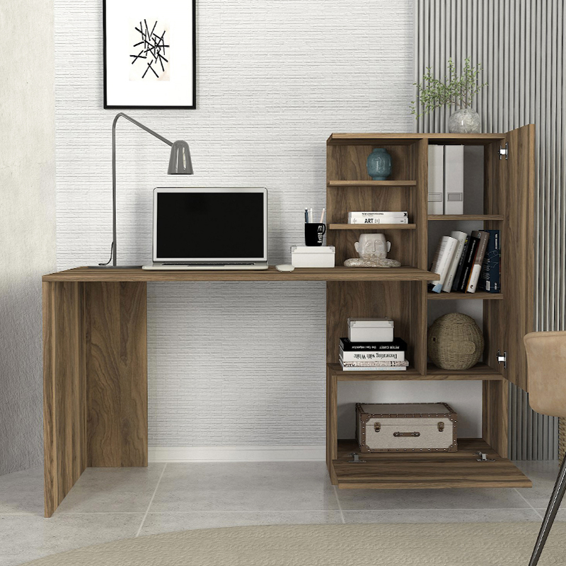 Γραφείο εργασίας Merino Megapap χρώμα καρυδί 149,5x61,8x120εκ. - Image 3
