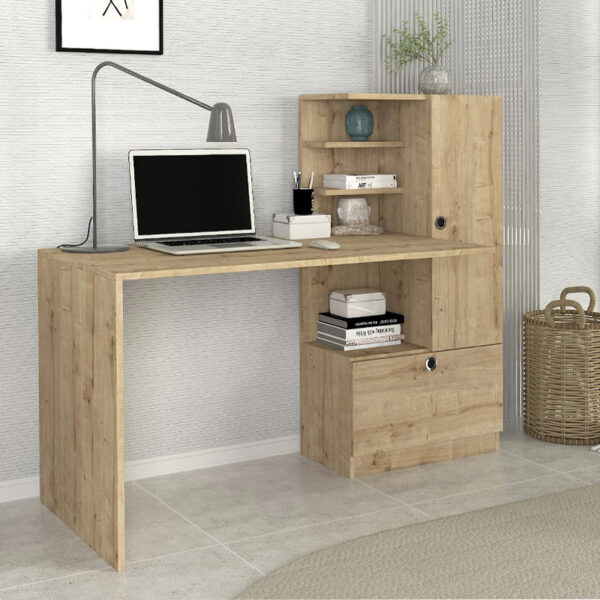 Γραφείο εργασίας Merino Megapap χρώμα sapphire oak 149,5×61,8×120εκ.