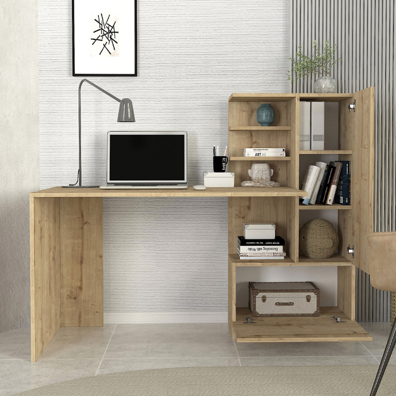 Γραφείο εργασίας Merino Megapap χρώμα sapphire oak 149,5x61,8x120εκ. - Image 3