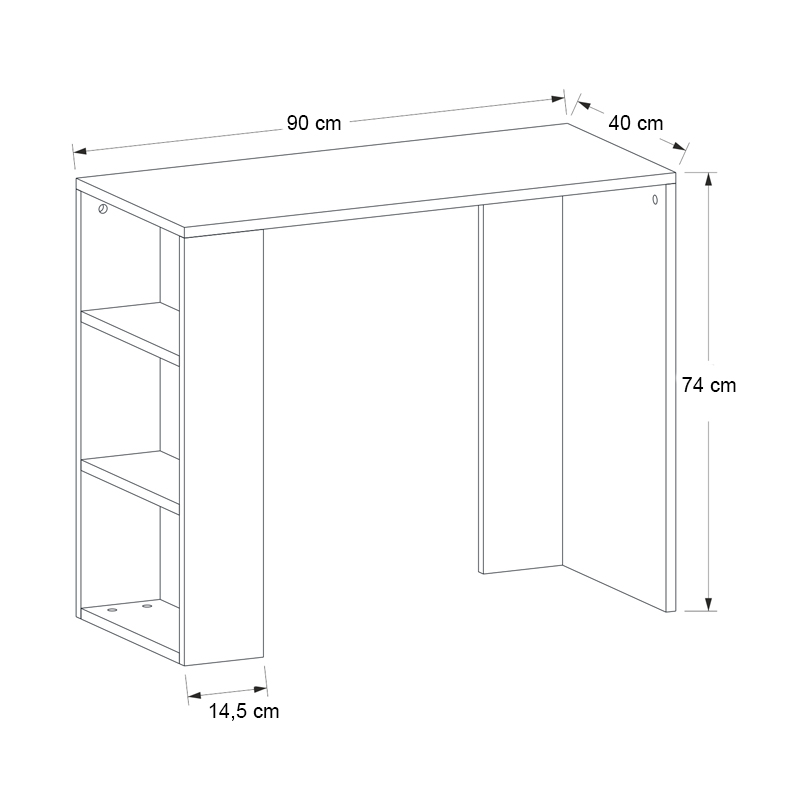 Γραφείο εργασίας Netenia Megapap χρώμα λευκό 90x40x74εκ. - Image 6