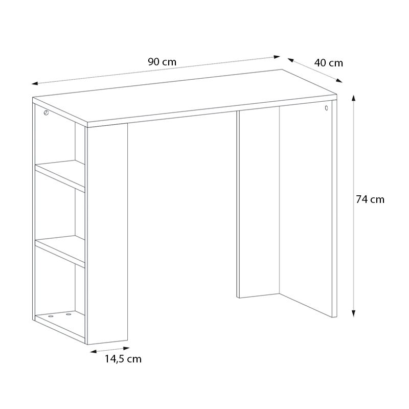 Γραφείο εργασίας Netenia Megapap χρώμα sapphire oak 90x40x74εκ. - Image 5