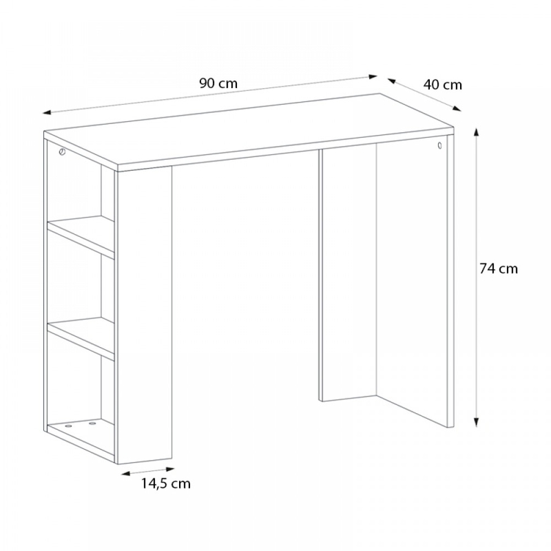 Γραφείο εργασίας Netenia Megapap χρώμα ανθρακί 90x40x74εκ. - Image 5