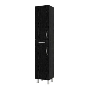 Ντουλάπι κουζίνας - μπάνιου Selina Megapap χρώμα sencron black 35x31x179εκ.