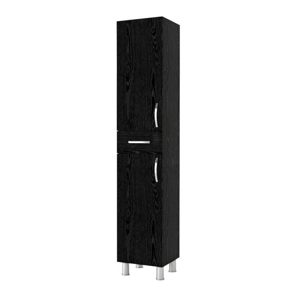 Ντουλάπι κουζίνας – μπάνιου Selina Megapap χρώμα sencron black 35x31x179εκ.