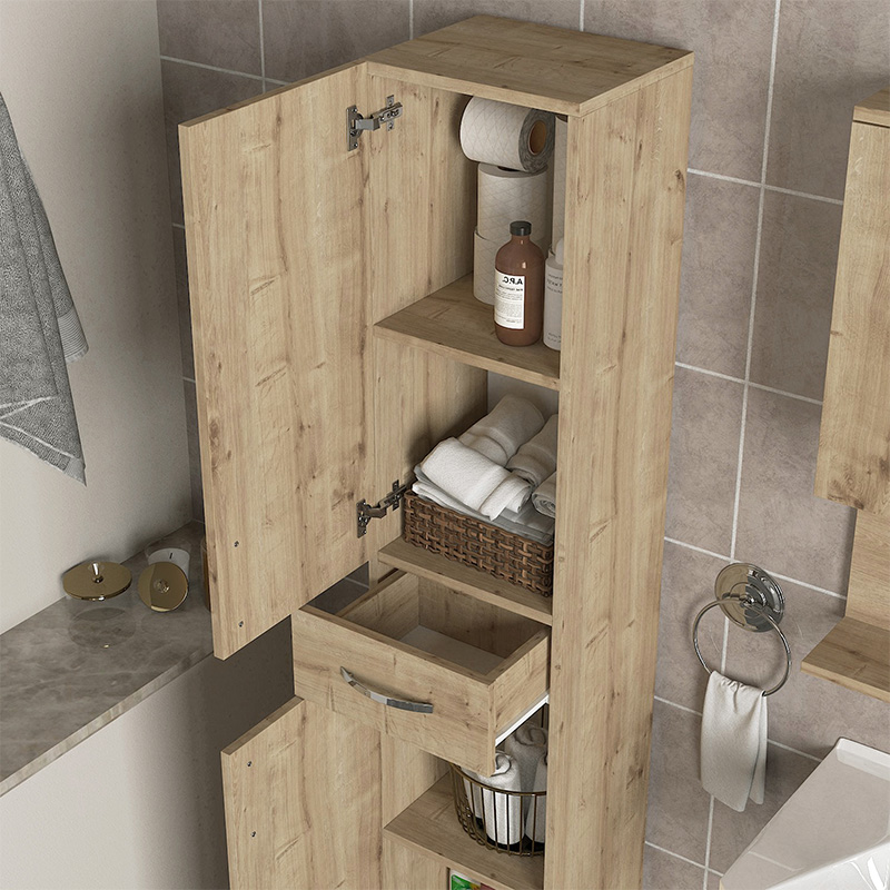 Ντουλάπι κουζίνας - μπάνιου Selina Megapap χρώμα sapphire oak 35x31x179εκ. - Image 3