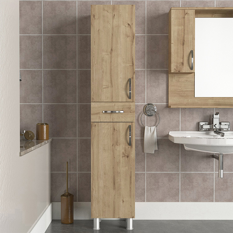 Ντουλάπι κουζίνας - μπάνιου Selina Megapap χρώμα sapphire oak 35x31x179εκ. - Image 5