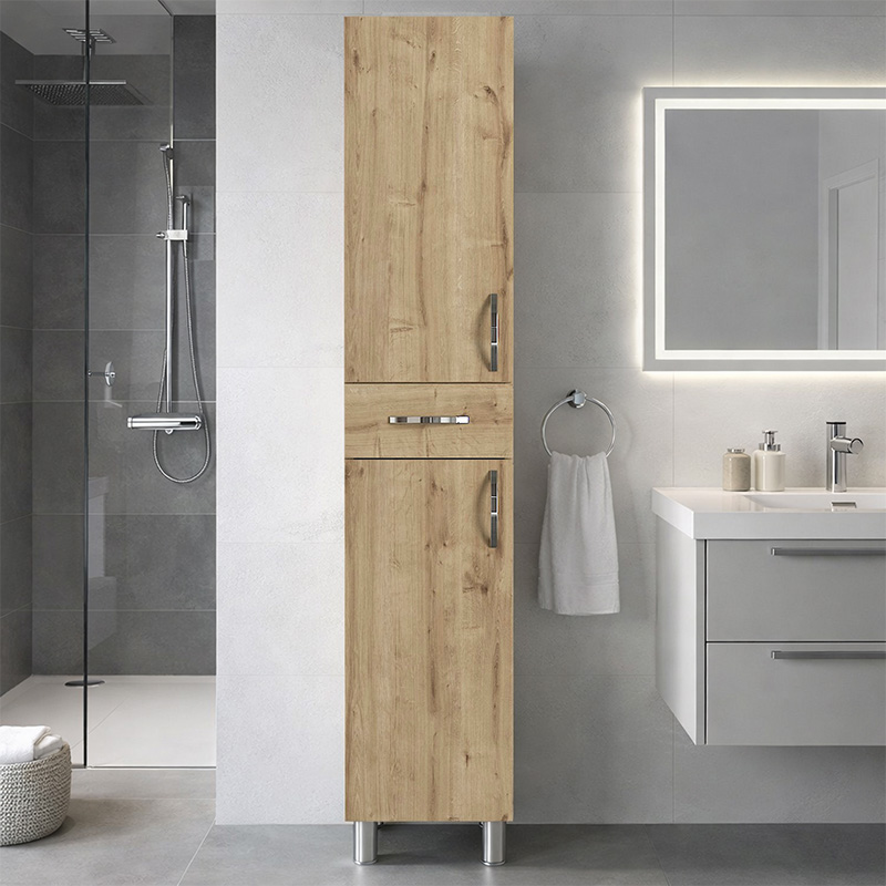 Ντουλάπι κουζίνας - μπάνιου Selina Megapap χρώμα sapphire oak 35x31x179εκ. - Image 8