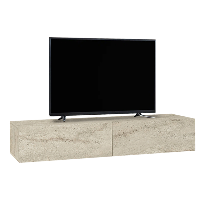 Έπιπλο τηλεόρασης επιτοίχιο Aristo Megapap με LED χρώμα travertine 135x31,6x25εκ. - Image 9