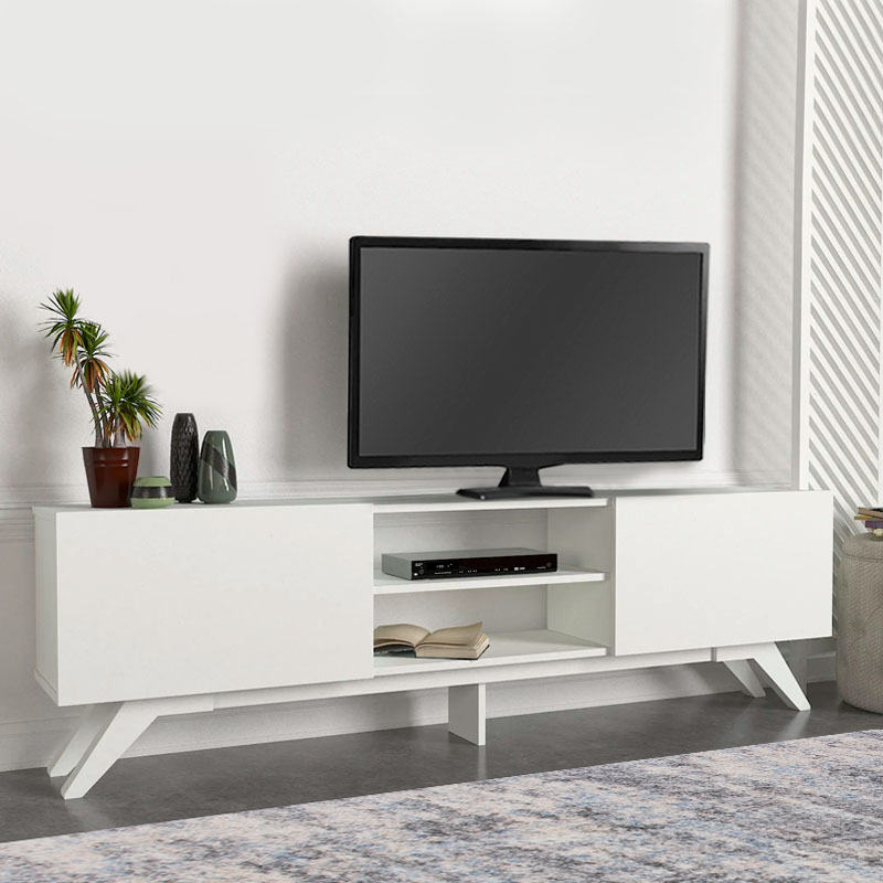 Έπιπλο τηλεόρασης Jarvis Megapap χρώμα λευκό 180×31,3×58εκ.