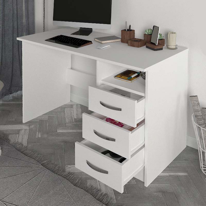 Γραφείο εργασίας Eldoris Megapap χρώμα λευκό 120x60x75εκ. - Image 2