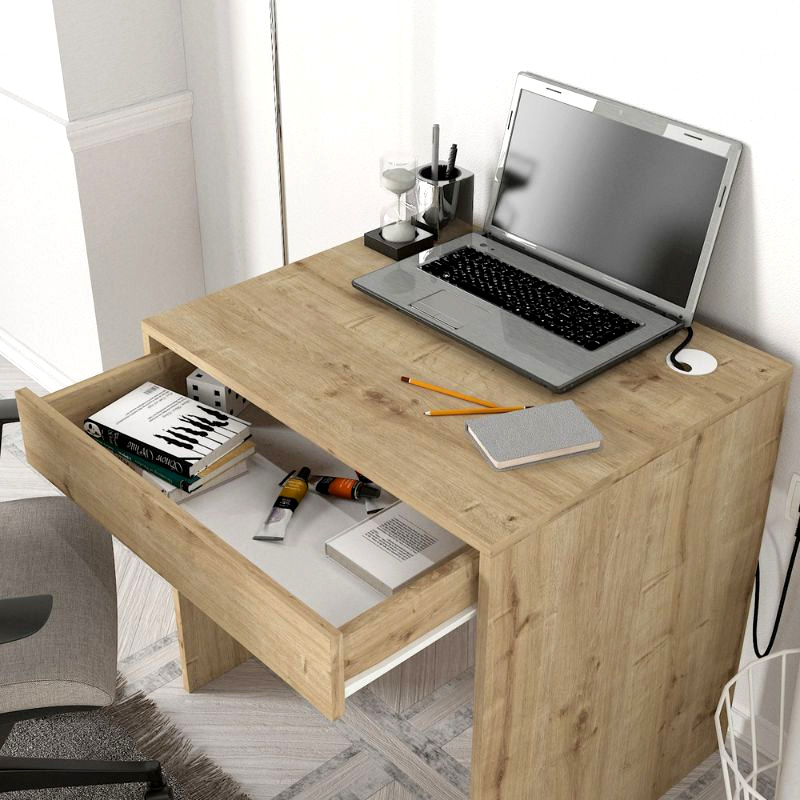 Γραφείο εργασίας Mida Megapap χρώμα sapphire oak 72x60x73,8εκ. - Image 3