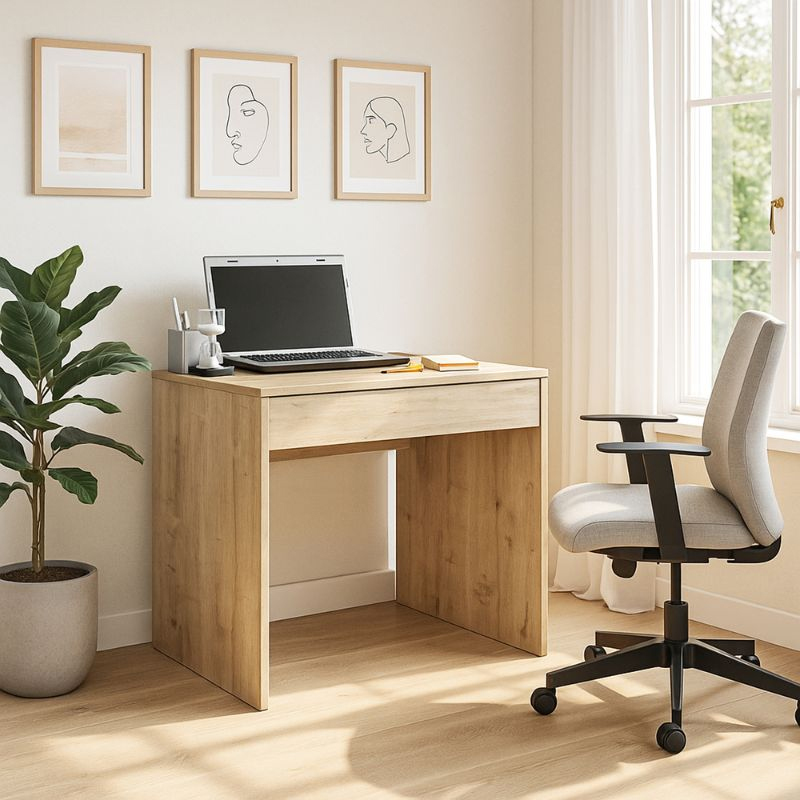 Γραφείο εργασίας Mida Megapap χρώμα sapphire oak 72x60x73,8εκ. - Image 4