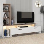 Σύνθεση τηλεόρασης Simal Megapap με LED χρώμα λευκό – cordoba 168,2×31,3×120εκ.