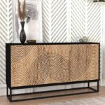 Μπουφές Themis Megapap χρώμα μαύρο – sapphire oak 150x35x83,6εκ.
