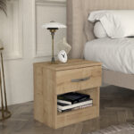 Κομοδίνο Lube Megapap χρώμα sapphire oak 40×28,2×40εκ.