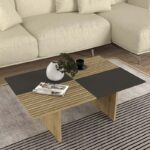 Τραπεζάκι σαλονιού Venita Megapap χρώμα sapphire oak – ανθρακί 90x60x33,8εκ.
