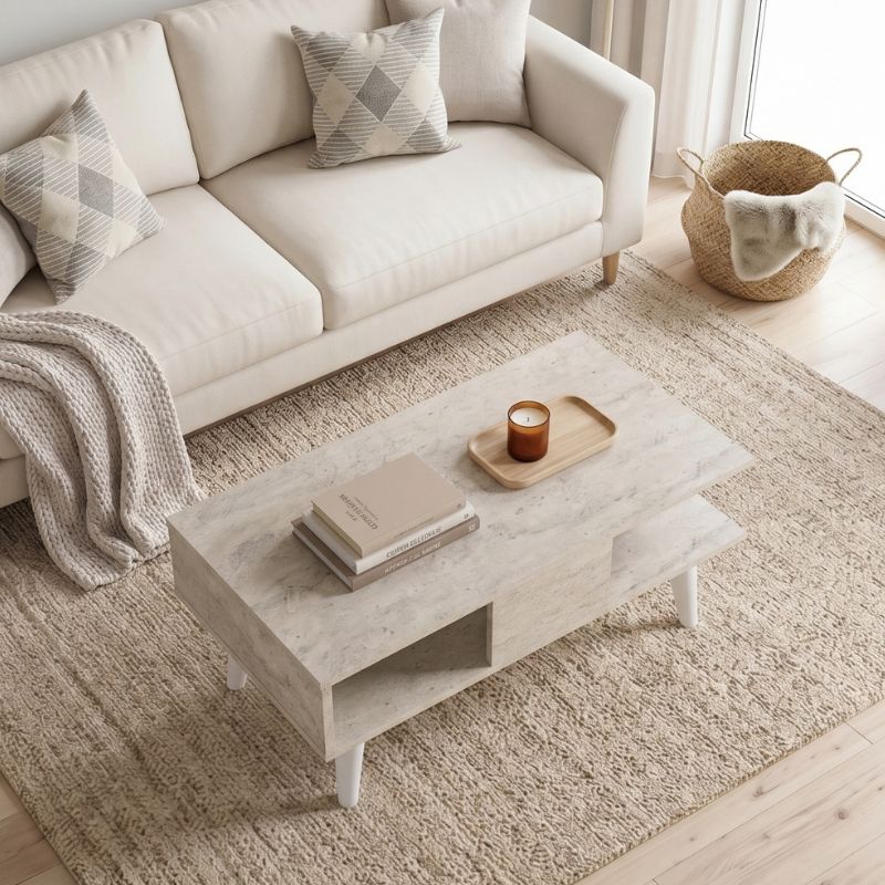 Τραπεζάκι σαλονιού Andros Megapap χρώμα travertine 90x54x39,6εκ. - Image 3