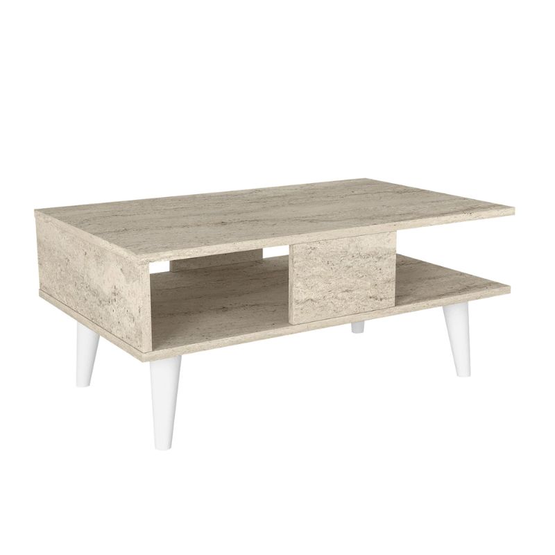 Τραπεζάκι σαλονιού Andros Megapap χρώμα travertine 90x54x39,6εκ. - Image 4