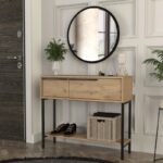 Κονσόλα με καθρέπτη Suzy Megapap χρώμα sepet oak 90×29,6×76εκ.