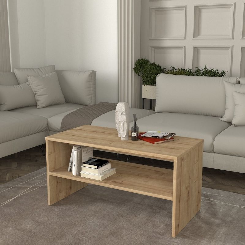 Τραπεζάκι σαλονιού Eleva Megapap χρώμα sapphire oak 90×44,6×46,4εκ.