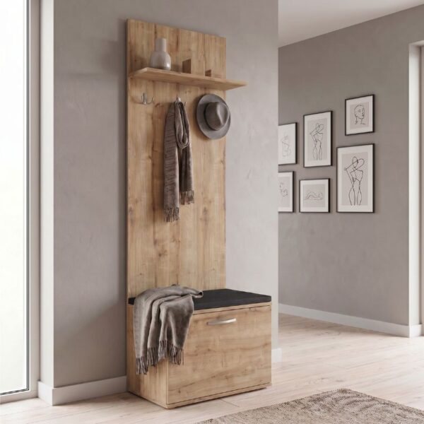 Έπιπλο εισόδου Track Megapap χρώμα sapphire oak 60×38,2×190εκ.