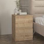 Κομοδίνο Breve Megapap χρώμα sapphire oak 39,8×41,8×55εκ.