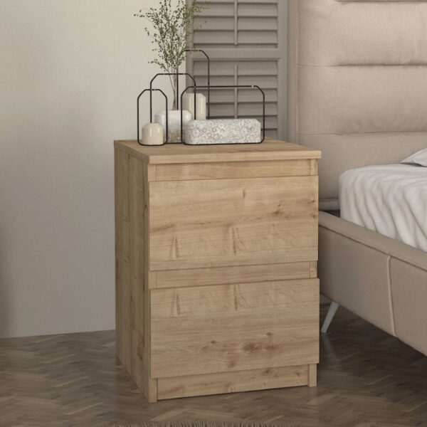 Κομοδίνο Breve Megapap χρώμα sapphire oak 39,8×41,8×55εκ.