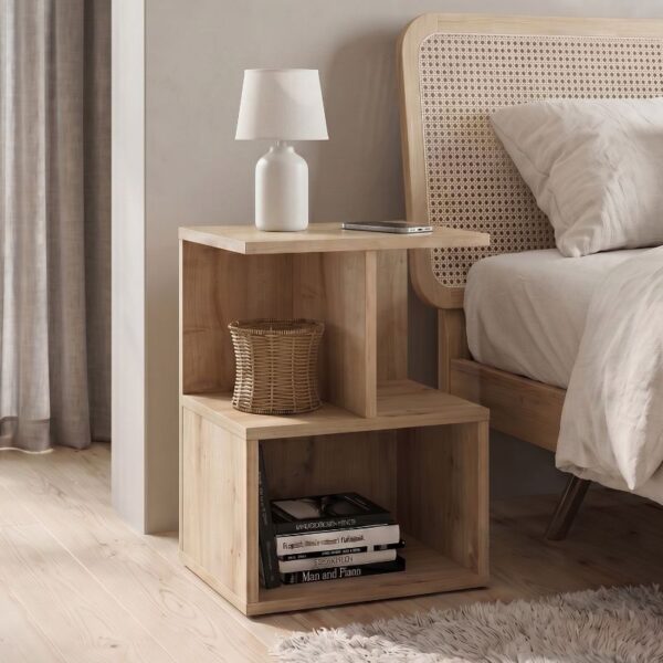 Κομοδίνο – Τραπεζάκι βοηθητικό Entiero Megapap χρώμα sapphire oak 39,8x35x54,6εκ.