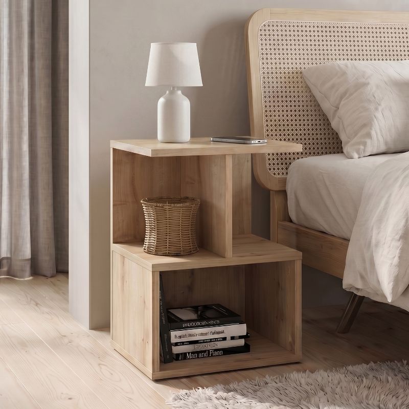 Κομοδίνο – Τραπεζάκι βοηθητικό Entiero Megapap χρώμα sapphire oak 39,8x35x54,6εκ.