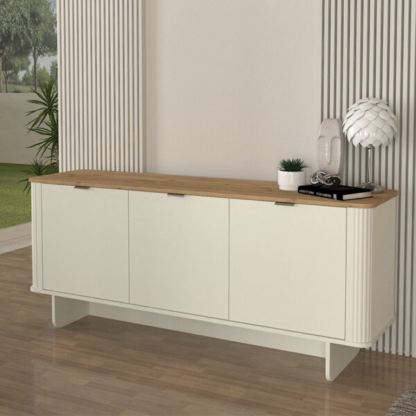 Μπουφές Bohema Megapap χρώμα ivory – sepet oak 180x47x76,6εκ.