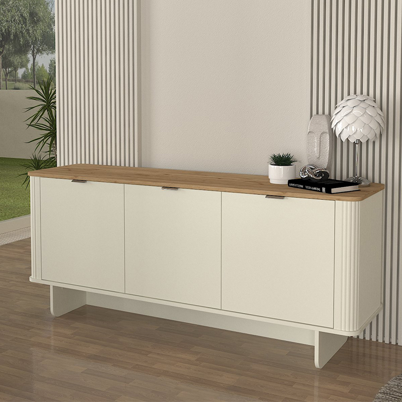 Μπουφές Bohema Megapap χρώμα ivory – sepet oak 180x47x76,6εκ.