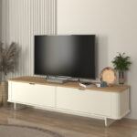 Έπιπλο τηλεόρασης Bohema Megapap χρώμα ivory – sepet oak 180x47x45,6εκ.