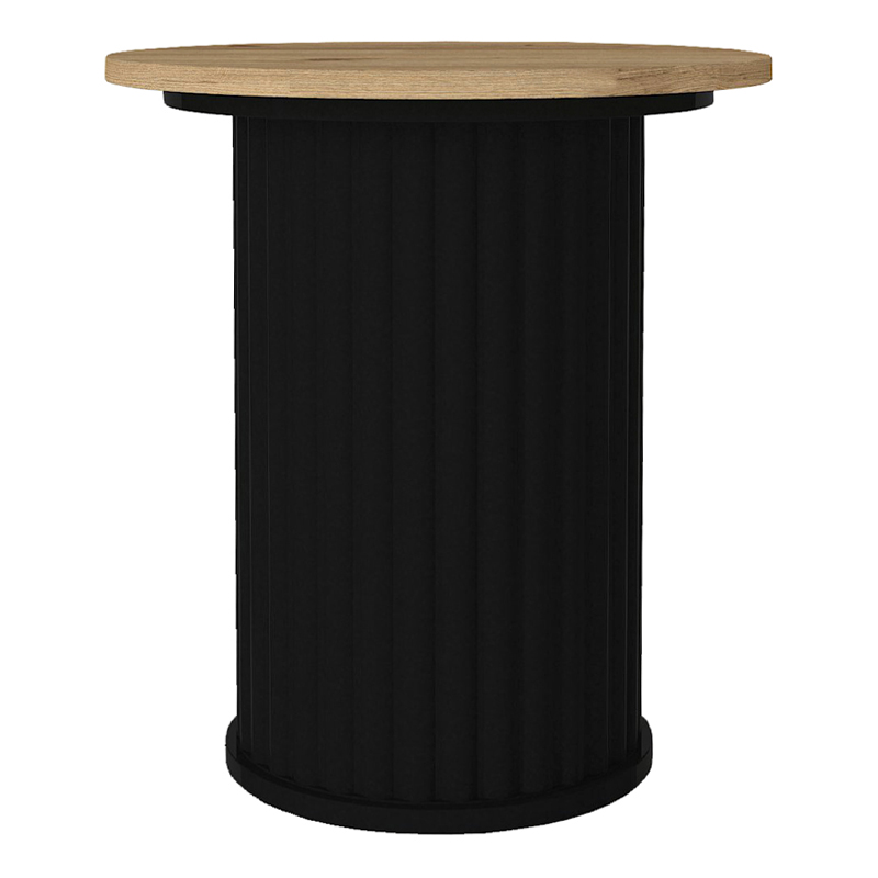 Τραπεζάκι βοηθητικό Bohema Megapap χρώμα μαύρο - sepet oak Ø50x53,2εκ. - Image 7