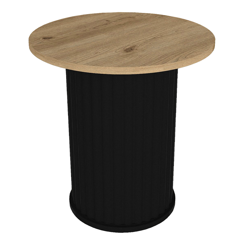 Τραπεζάκι βοηθητικό Bohema Megapap χρώμα μαύρο - sepet oak Ø50x53,2εκ. - Image 8