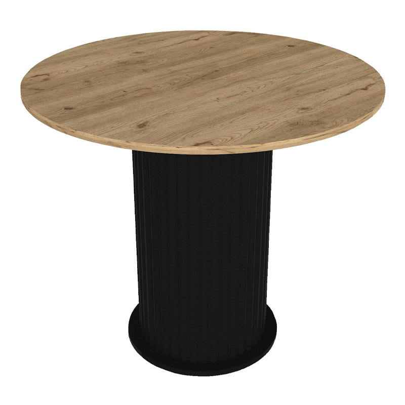 Τραπέζι Bohema Megapap χρώμα μαύρο - sepet oak Ø90x77,7εκ. - Image 9