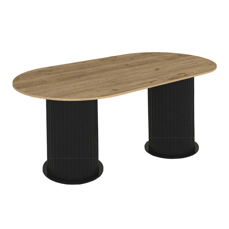 Τραπέζι Bohema Megapap χρώμα μαύρο - sepet oak 180x90x77,7εκ. - Image 8