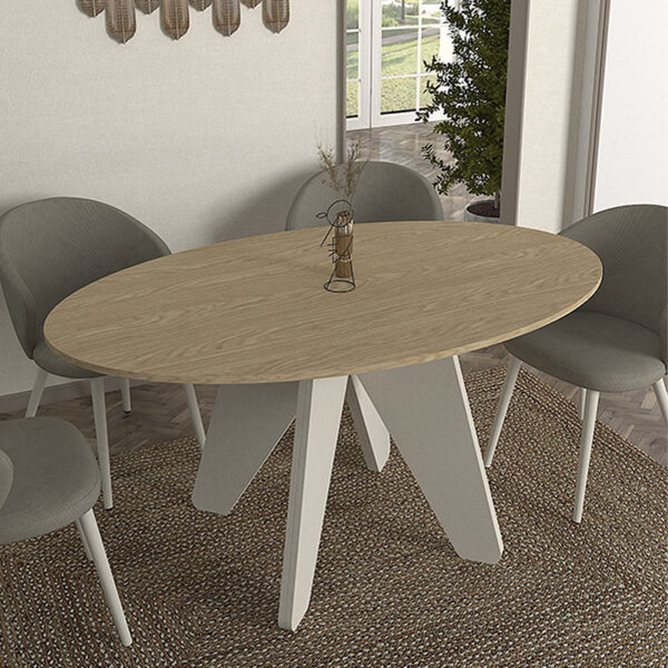 Τραπέζι Rebel Megapap χρώμα rota oak – sandstone 150x90x75εκ.