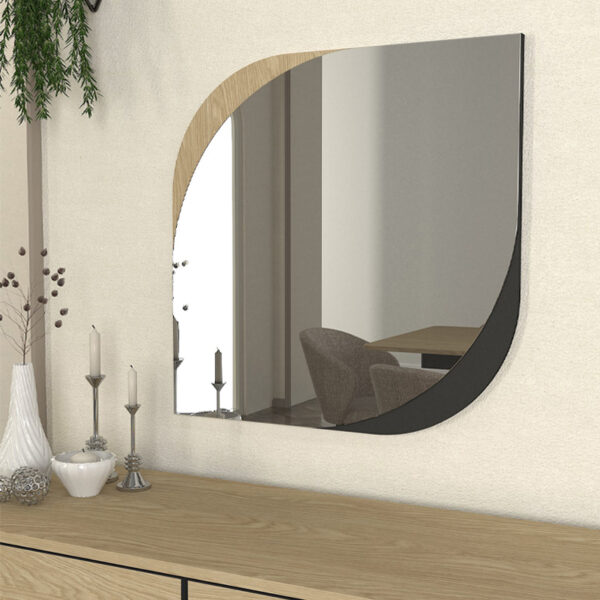 Καθρέπτης τοίχου Lava Μegapap χρώμα rota oak – ανθρακί 70×2,2×70εκ.